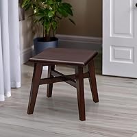 Vista 7 de eHemco Taburete de madera maciza para adultos y niños, 12.25 pulgadas, gris, juego de 2