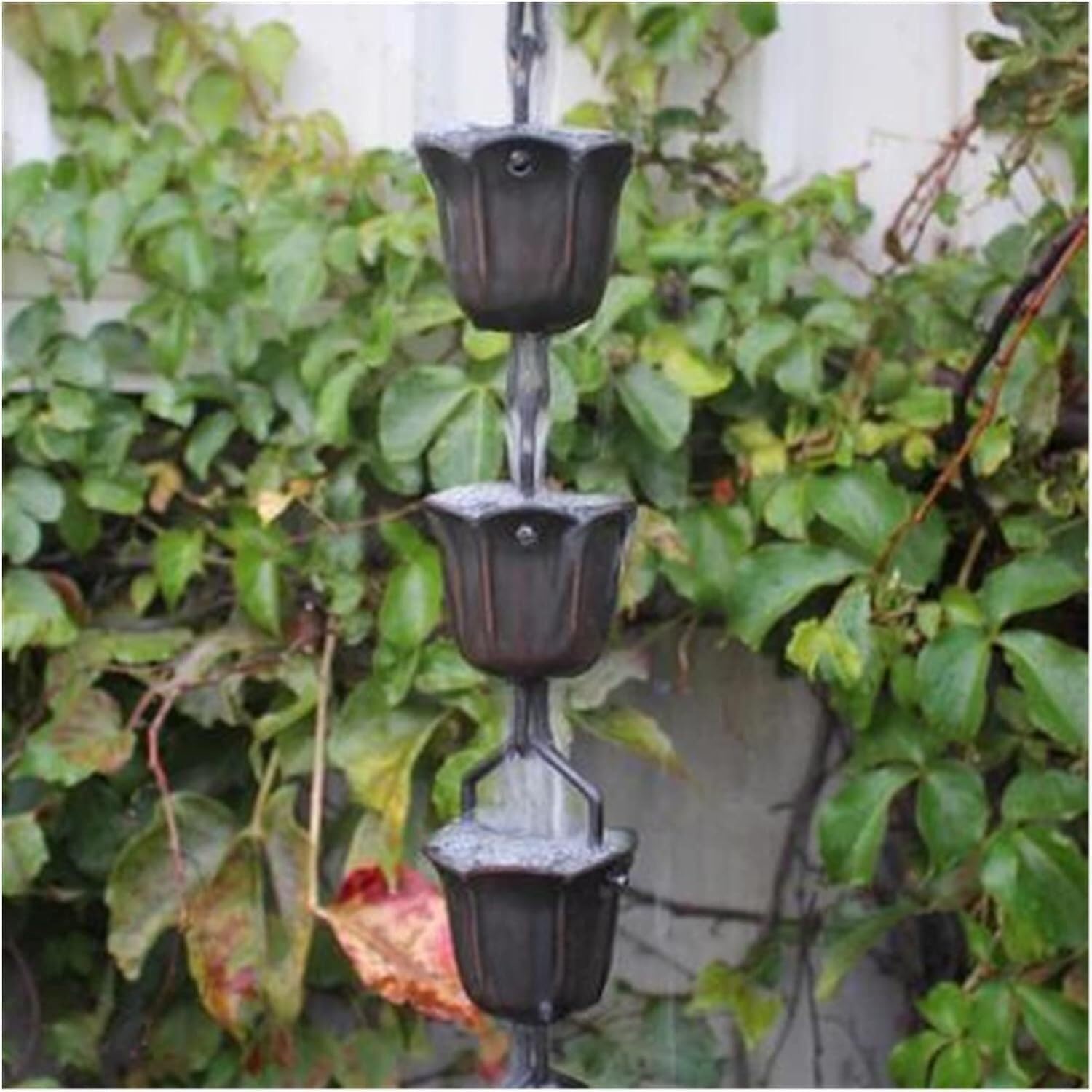 Rain Chains Rain Chain for Downspouts, Copper Eaves Chain Rain, Chain Rain Chains for Outside Gutter downspout Extension
