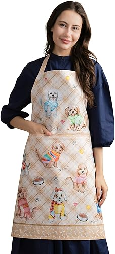 Miniatura 44 de Maison d' Hermine Delantal 100% de algodón para mujeres con bolsillo de cocina delantal de chef para hombres Cocinar Jardinería Servidor Camarera 19