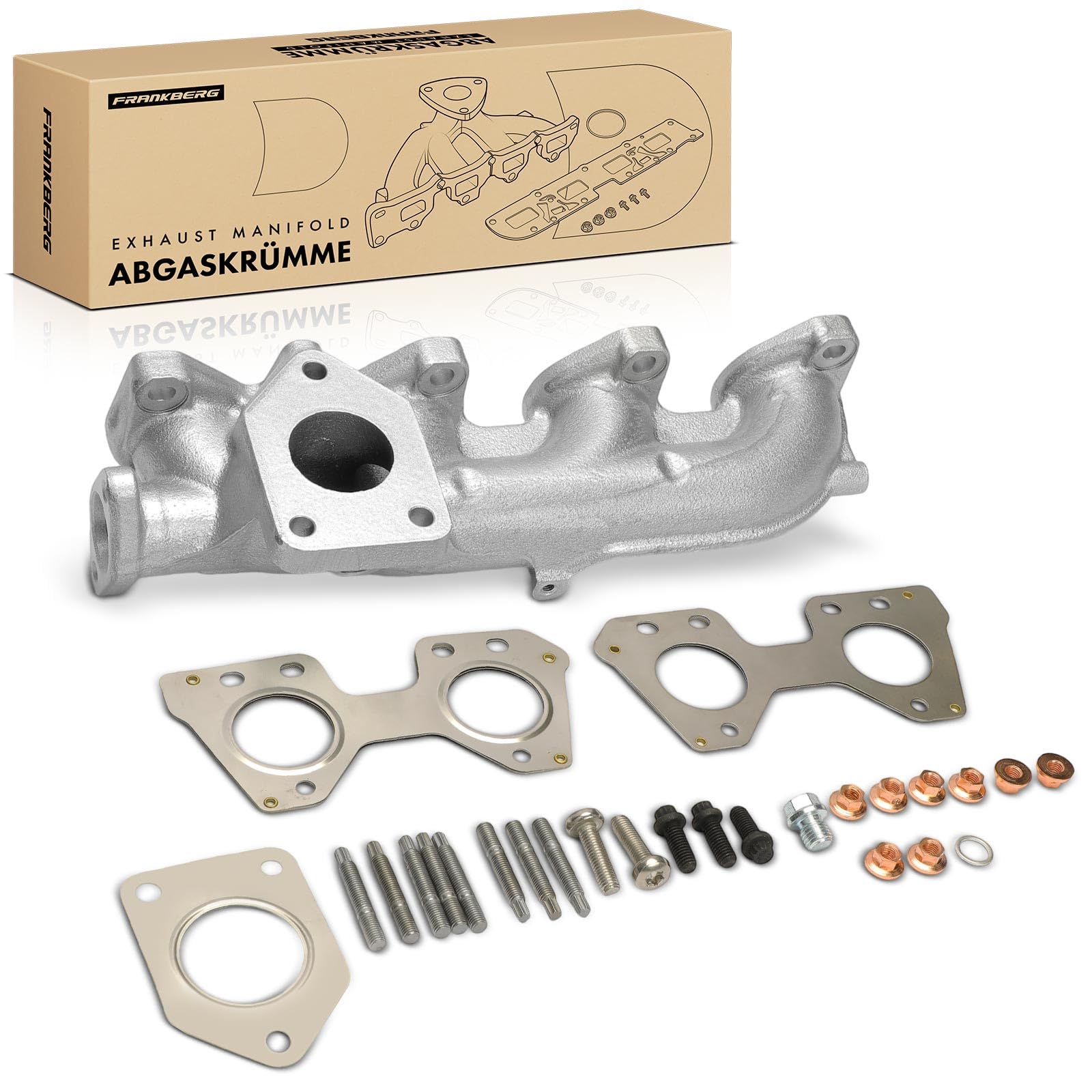 Frankberg Collettore di scarico con guarnizione 11627810182 | Compatibile con: Serie 1 Cabrio E88, Serie 5 F10, Serie 3 Touring E91, X1 E84, Serie 3 E90, Serie 5 Touring E61