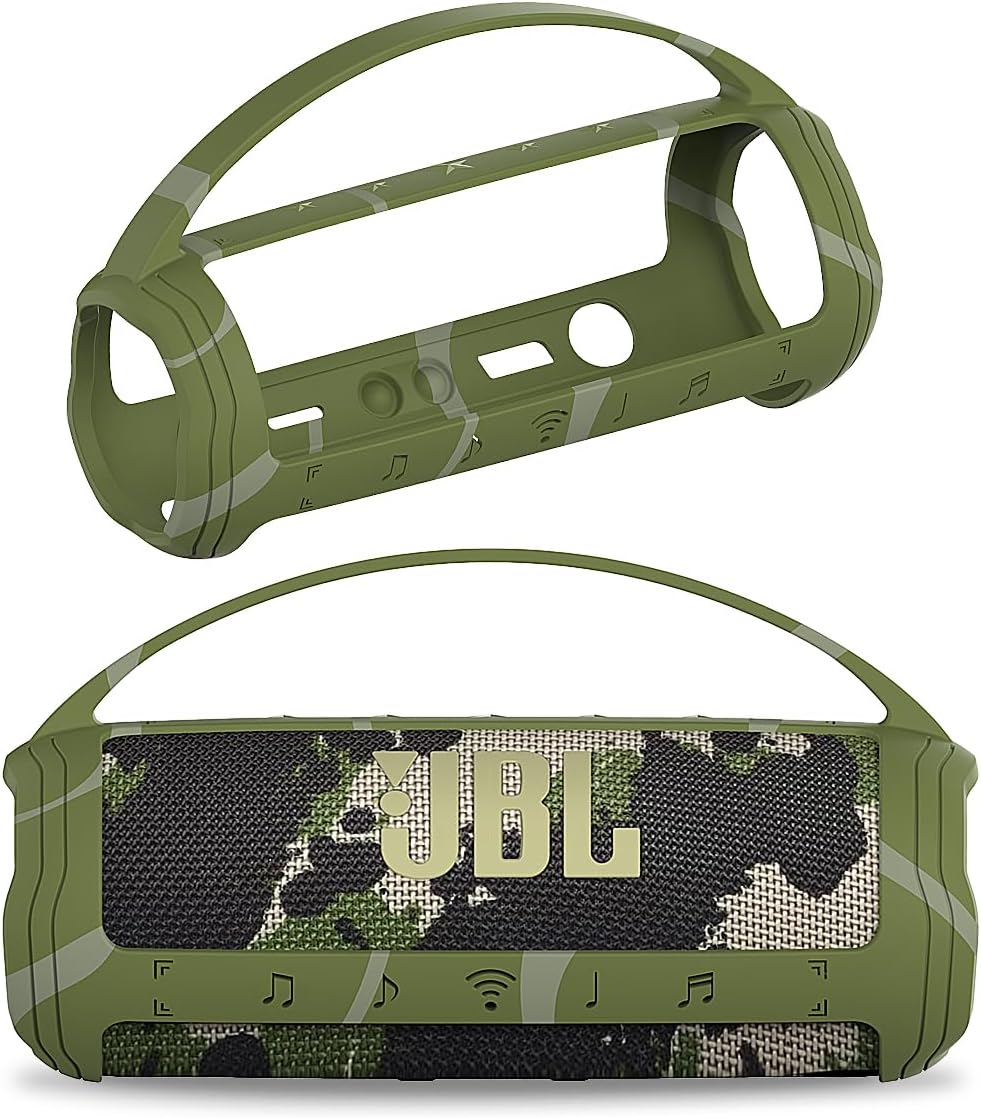 JCHPINE Silicone Cover Case for JBL Flip 6 Portable Bluetooth Speaker, Protective Carrying Holder for JBL Flip 6 Speaker Accessories (Camo Case)