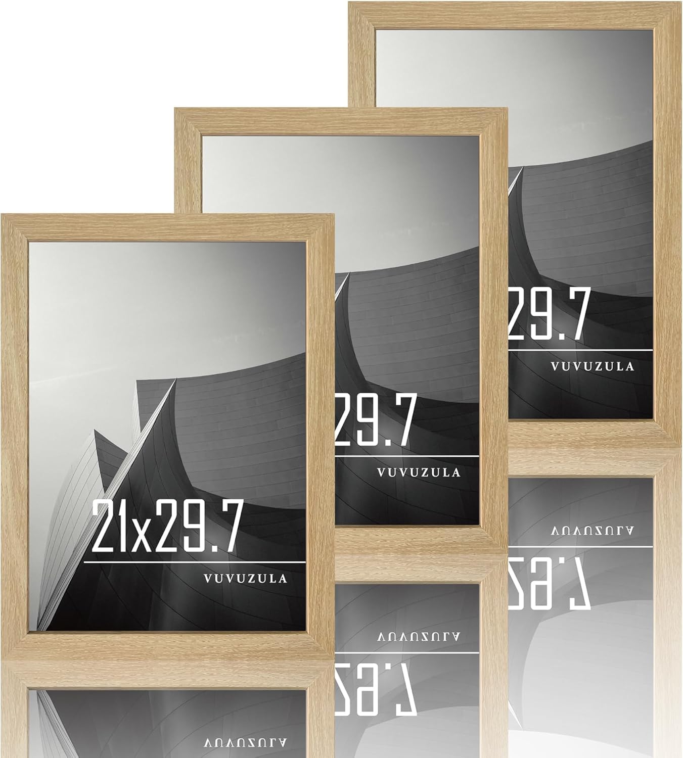 upsimples Pack of 2 A3 Wooden Effect Picture Frames Natural