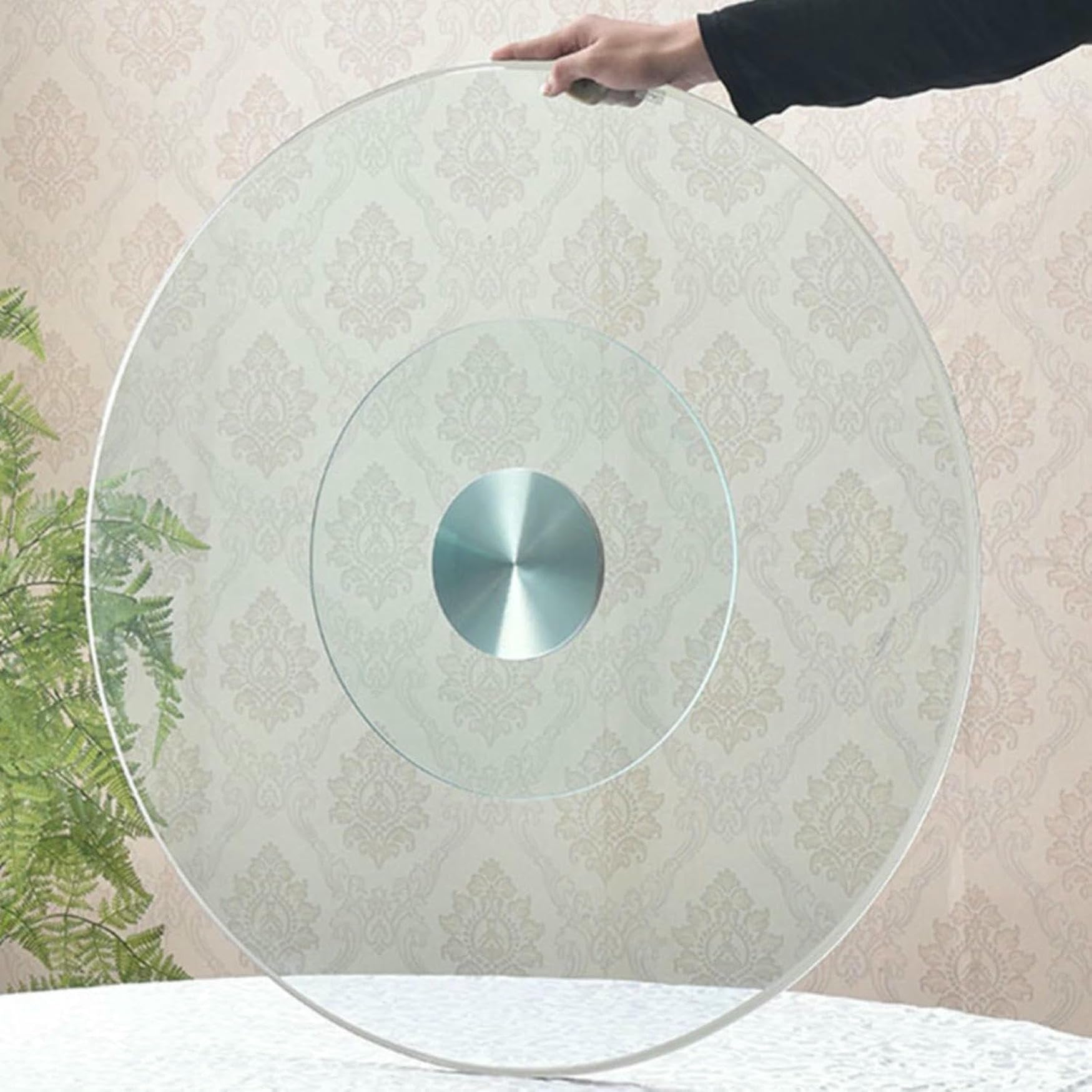 Plateau tournant en verre rond de 60-85 cm avec roulement rotatif de cuisine