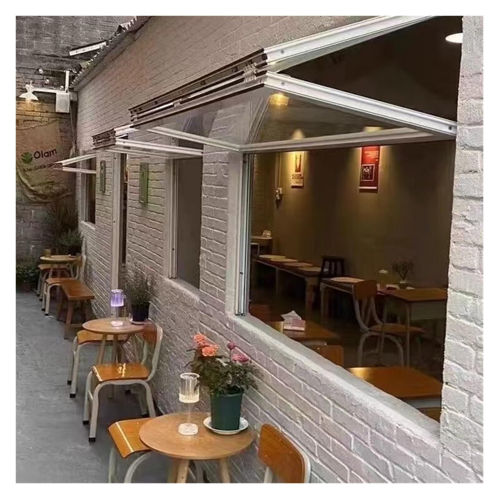 Fenêtre de concession pliante pour comptoir de food truck