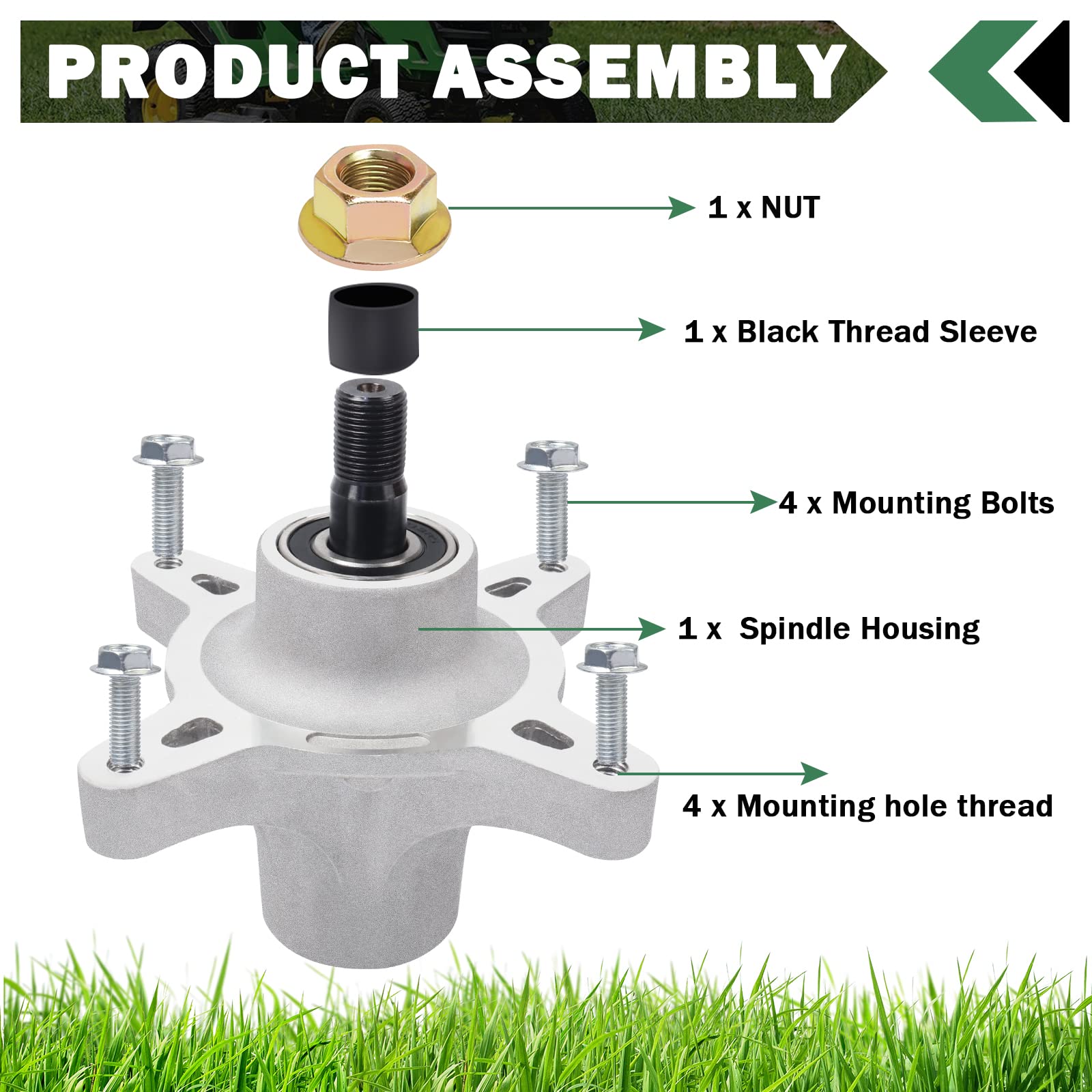 2-Pack Spindle Bearing Kit For Toro 42" TimeCutter SS4216, SS4225, SS4235 Mowers