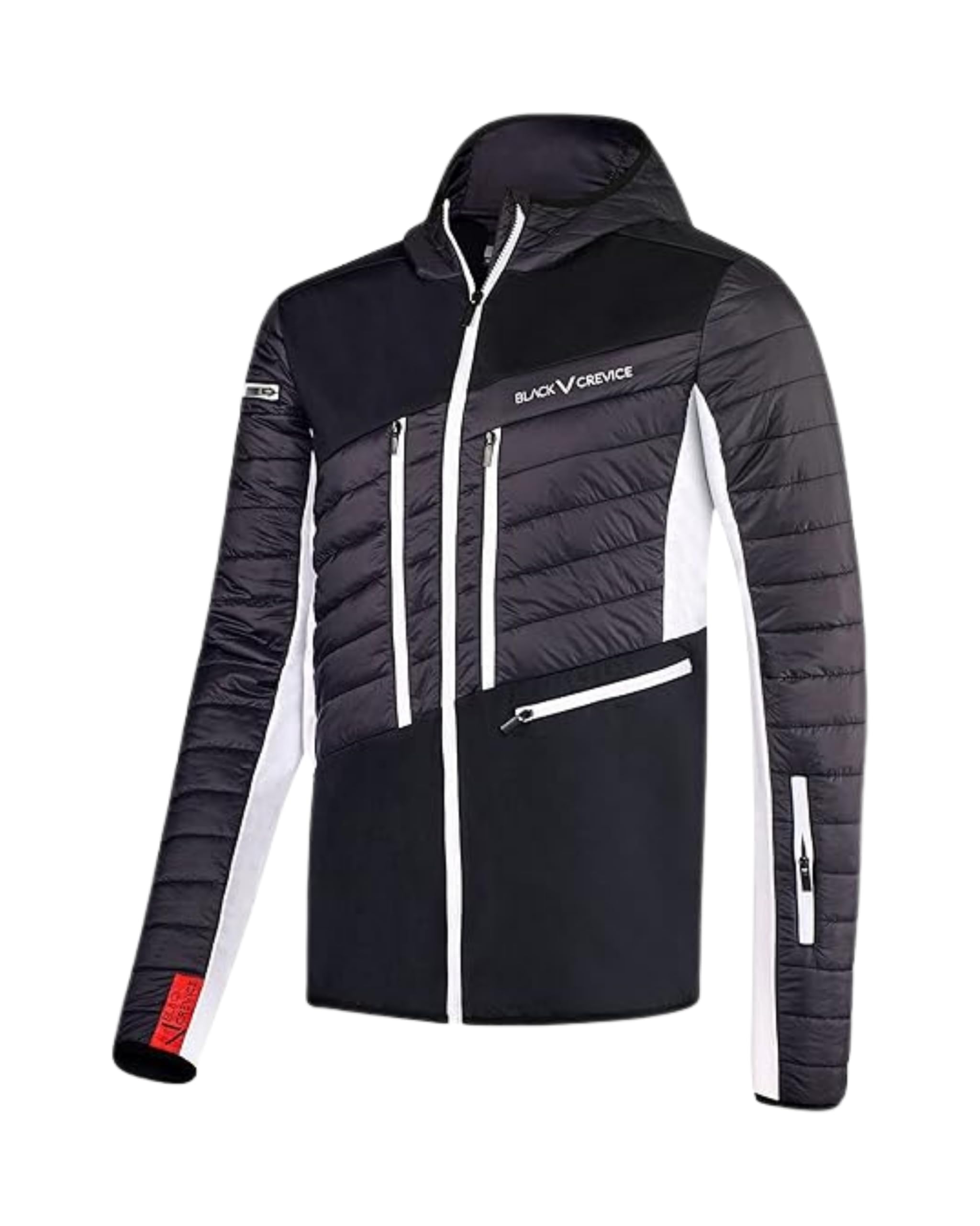 Black Crevice Herren Skitourenjacke I Hochwertige Winterjacke Herren aus 100% Nylon/88% PES & 12% Spandex I Wind- & Wasserabweisende Outdoorjacke Herren I Skijacke mit Bewegungsfreiheit