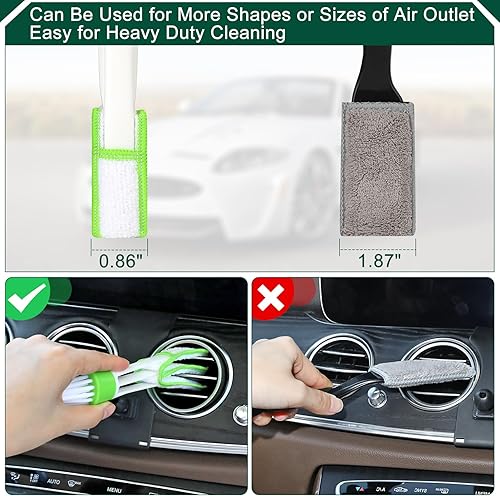 Miniatura 7 de Kit de limpieza de cepillos para detalles de automóvil, kit de limpieza de pelo suave, para salpicadero, ventilación de aire, limpieza de detalles,