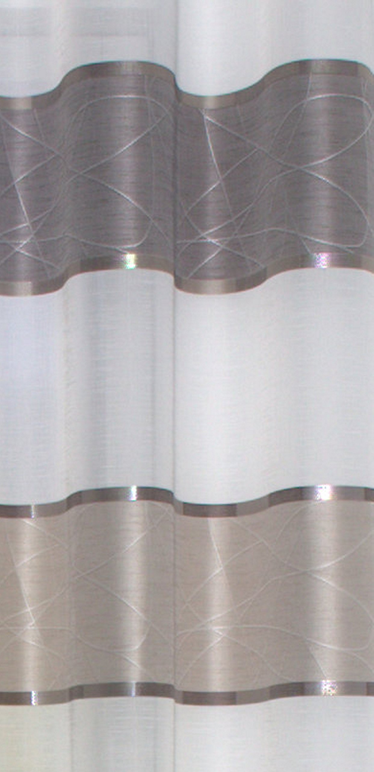 Home fashion Ösenschal Querstreifen, Polyester, Stein, 245 x 140 cm, 1 Einheiten