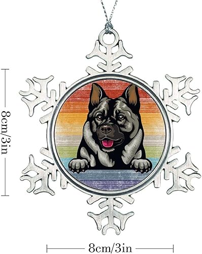 Miniatura 60 de Presa Canario Tree Decoration Ornament - Christmas Snowflake Ornament - Dog Lover Mom Gift Peeking Dog Snowflake Metal Ornaments for Xmas Tree LGBTQ