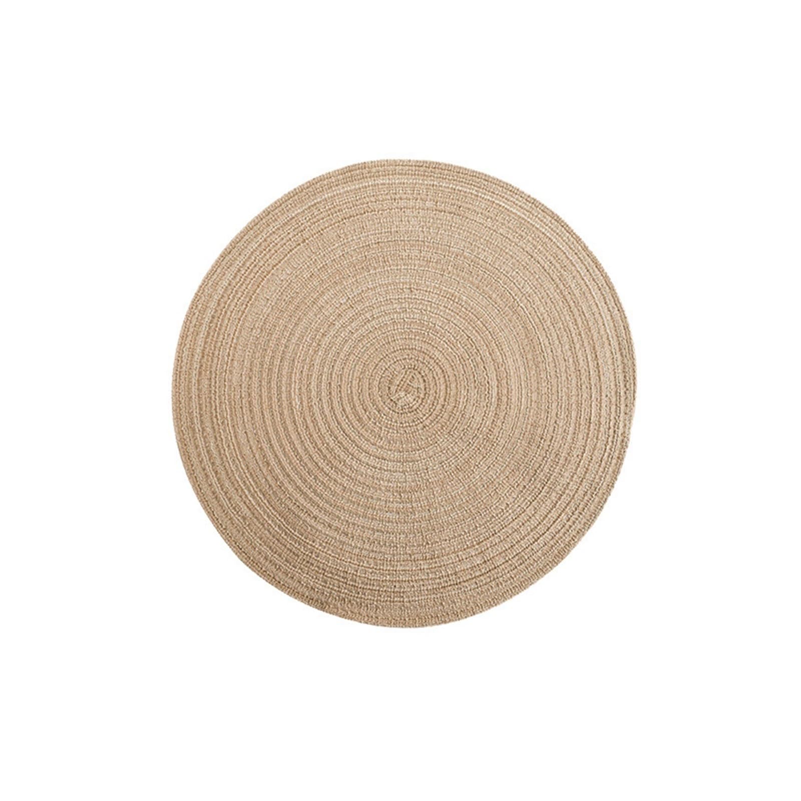 Insulated Coasters 36PCS Nordic Style Cotton Yarn Dinner Placemat Round Ramie Woven Cup Mat Heat Insulation Plate Anti-scald Non-Slip Coaster(Tawny)