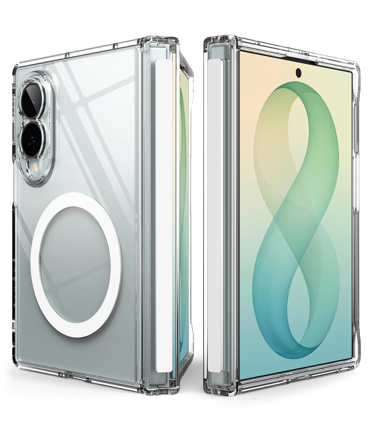 Ringke Fusion Flap Magnetic per Cover Samsung Galaxy Z Fold 8 - Clear | Compatibile con accessori magnetici, sottile, leggero, resistente ai graffi