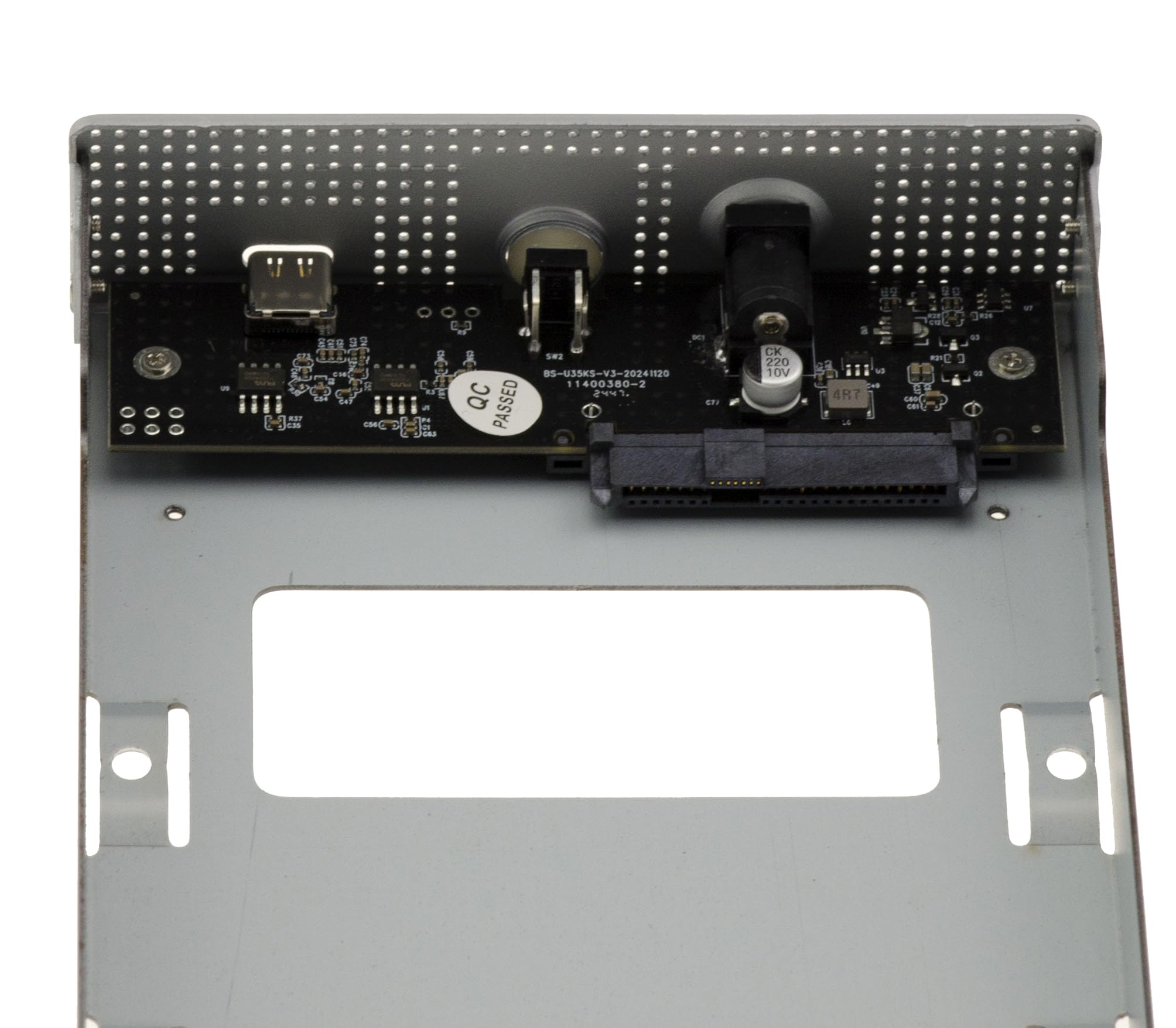 KALEA-INFORMATIQUE Custodia in metallo per disco SAS 2,5 o 3,5 con connettore SFF-8482, collegamento USB3.2 Gen 2x1 10G e alimentazione 12V 3A