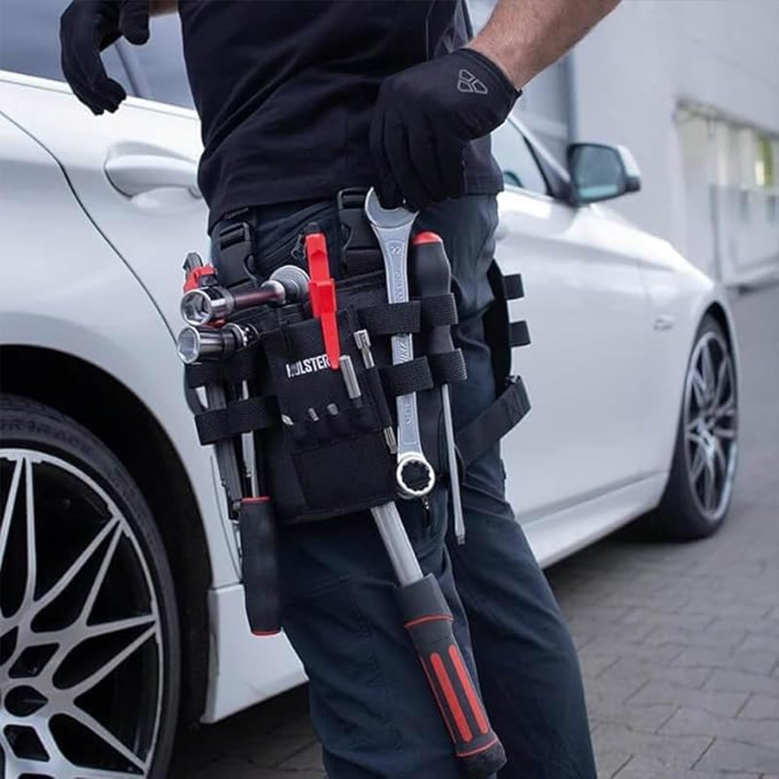 Elory Holster Z 2.0, Holster Z 2.0 Werkzeugtasche, Holster Z Bein-Werkzeugtasche, Multitool-Elektriker-Werkzeugtasche mit Bein-Werkzeuggürtel, Oxford Schwarze Beintasche, Elektriker-Werkzeugtasche(3pc