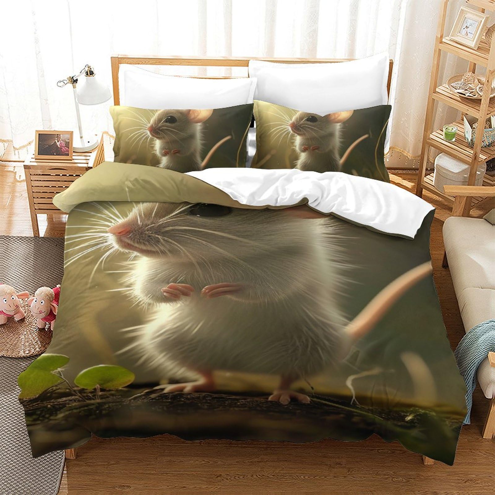 Parure lit 3D microfibre super douce avec housse de couette de qualité supérieure