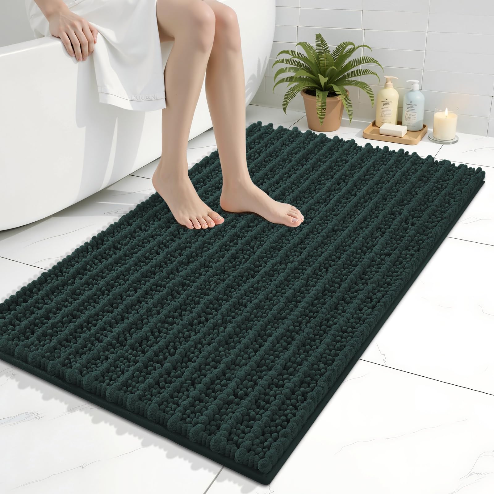 Arotive Bathroom Rugs Mat 36x24, Soft Absorbent Chenille Shaggy Bath Mat