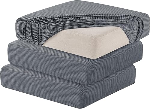 Miniatura 42 de Hokway Funda elástica protectora deslizante para cojines/sofá Blanco cremoso,camello (Camel new),Azul oscuro,verde azulado,Negro