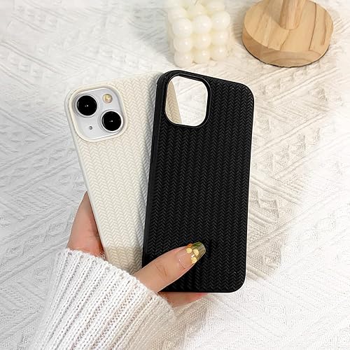 Miniatura 5 de NITITOP Funda compatible con iPhone 13iPhone 14, diseño de trenza con patrón de trenza, color sólido, silicona suave, a prueba de golpes, para
