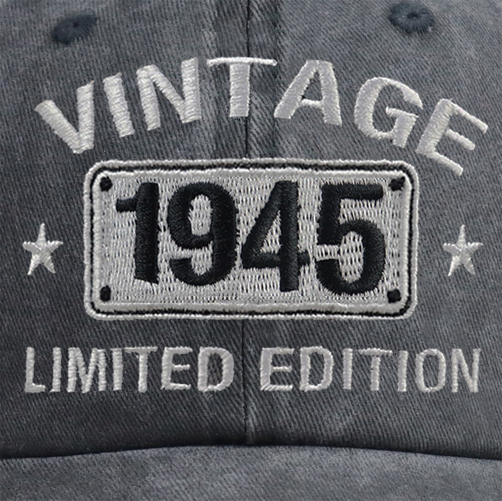 Vintage 2005 1995 1985 1975 1965 1955 1945 1935 1925 Limited Edition Embroidered Adjustable Baseball Cap - Image 2