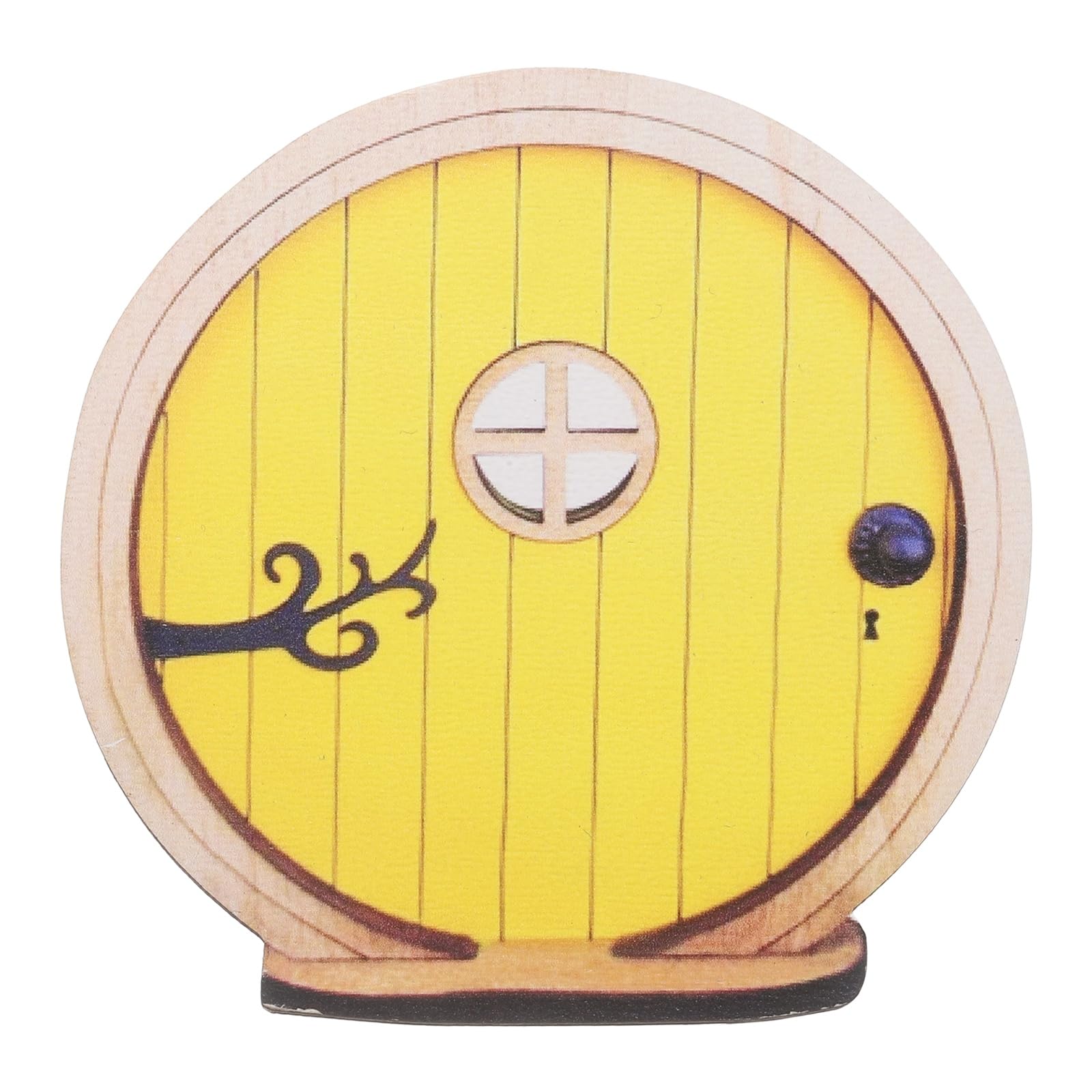 YELARXI Fairy Garden Door for Tree, Dollhouse Wooden Door Miniature Dollhouse Accessories for DIY Crafts Miniature Garden Fantasy Enthusiasts Landscape Home Decor, Yellow