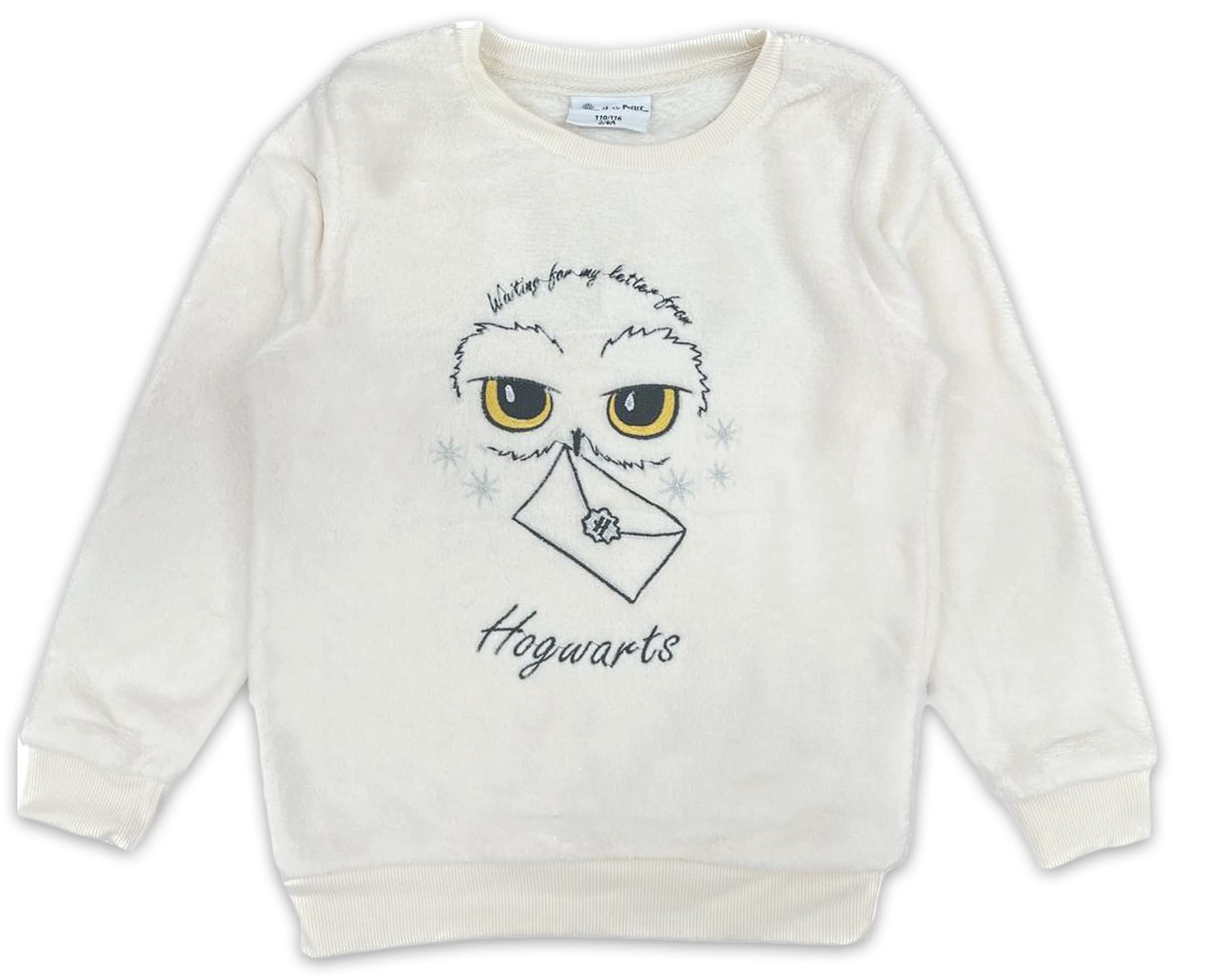 Harry Potter Girls White Hedwig Coral Fleece Sweatshirt For (As8, Age, 5_Years, 6_Years, Regular)