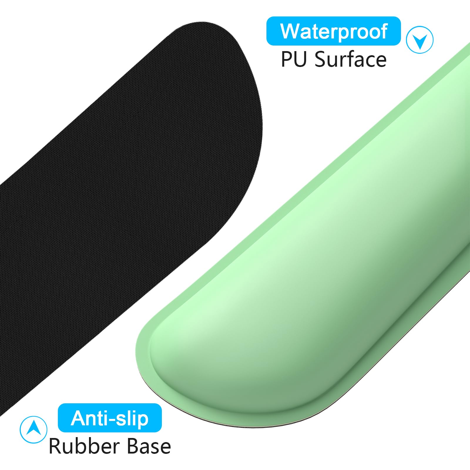 Dapesuom Ensemble de repose-poignet pour clavier, joli tapis de souris en polyuréthane pour clavier d'ordinateur et tapis de souris, repose-poignet amélioré en mousse à mémoire de forme, support