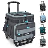 Collapsible 48-Can Leak-Proof Insulated Rolling Cooler with All-Terrain Cart&comma; Upgraded Fixtures and New Wheels Suitable for Beach&comma; Picnic&comma; Shopping