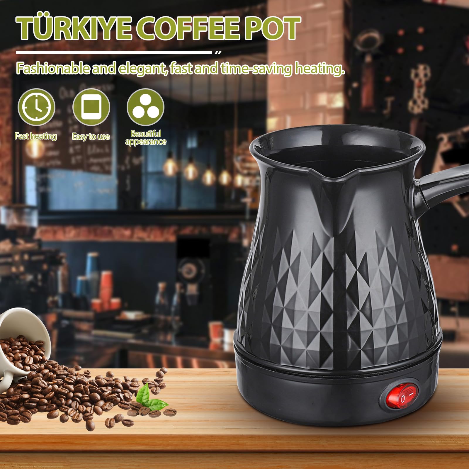 Vegena Caffettiera Turca,500ML 600 W,220 V,Caffettiera Elettrica Turca Elettrica,Caffettiera Elettrica Araba,Caffettiera Elettrica Per Tè E Latte,Tacchino Per Tè Espresso