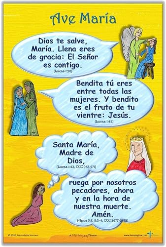 Miniatura 3 de Las Oraciones - Padre Nuestro, Ave María, Señal de la Cruz, Gloria -12" x 18" Carteles para el Aula (Grupo de 4)