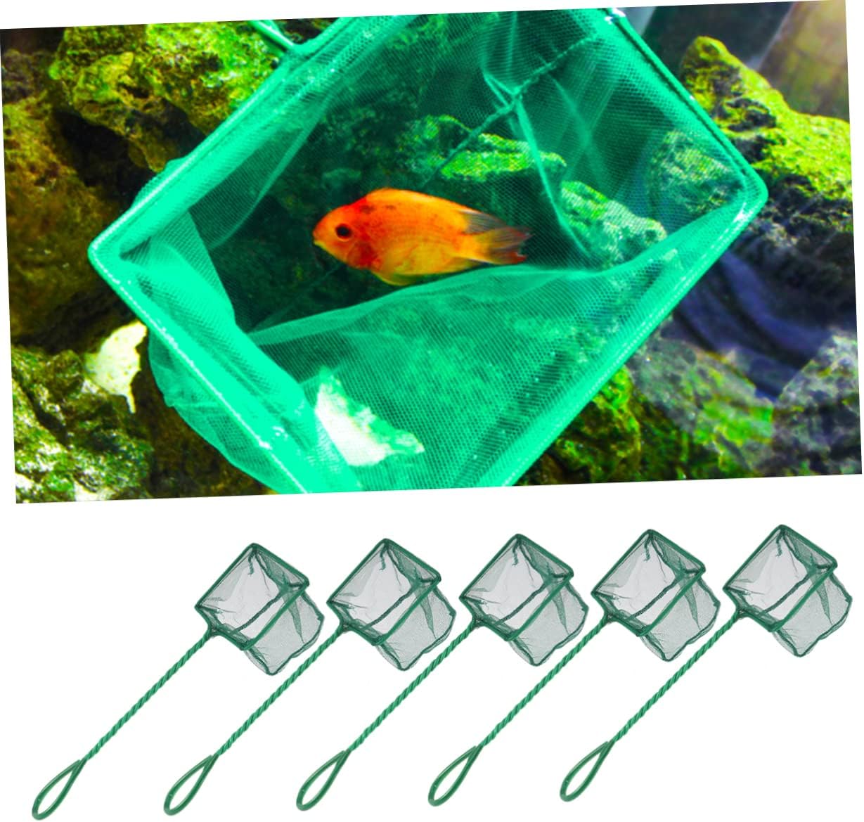 2pcs Fish Tank Net Collecting Fishermen’s Tool Fine Cage Inches/Age Prawn Swimming Reptile Dip Dog