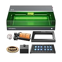 xTool S1 40W Incisore Laser Deluxe Kit Tutto in Uno, con RA2 Rotante & Riser Base & Aisst Aria Intelligente & Pannello a Nido d’Ape, Velocità 600 mm, s, Incisione Precisa per Metallo, Legno (Nero)