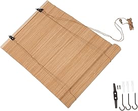 NOLITOY 1 Conjunto De Cortina De Bambu Cortinas De Bambu Domésticas Cortina De Bambu Estilo Japonês Cortina De Rolo Cega Decorar Cortina Divisória Cortina De Janela Retrô Decoração Sombra