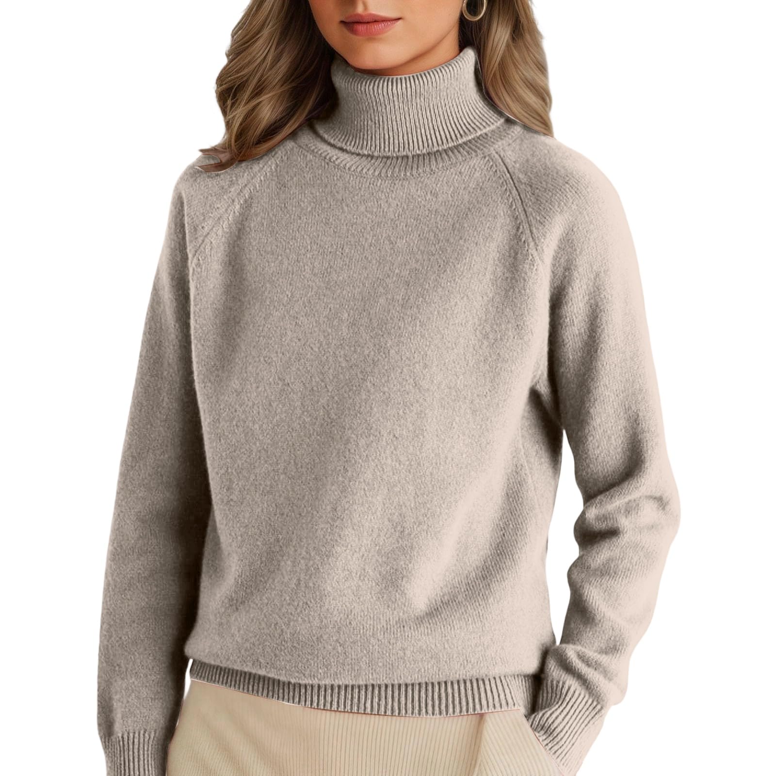 Womens Turtleneck Sweater 2026 Casual Loose Long Sleeve Shirts Turtleneck Fall Winter Warm Knit Pullover Tops