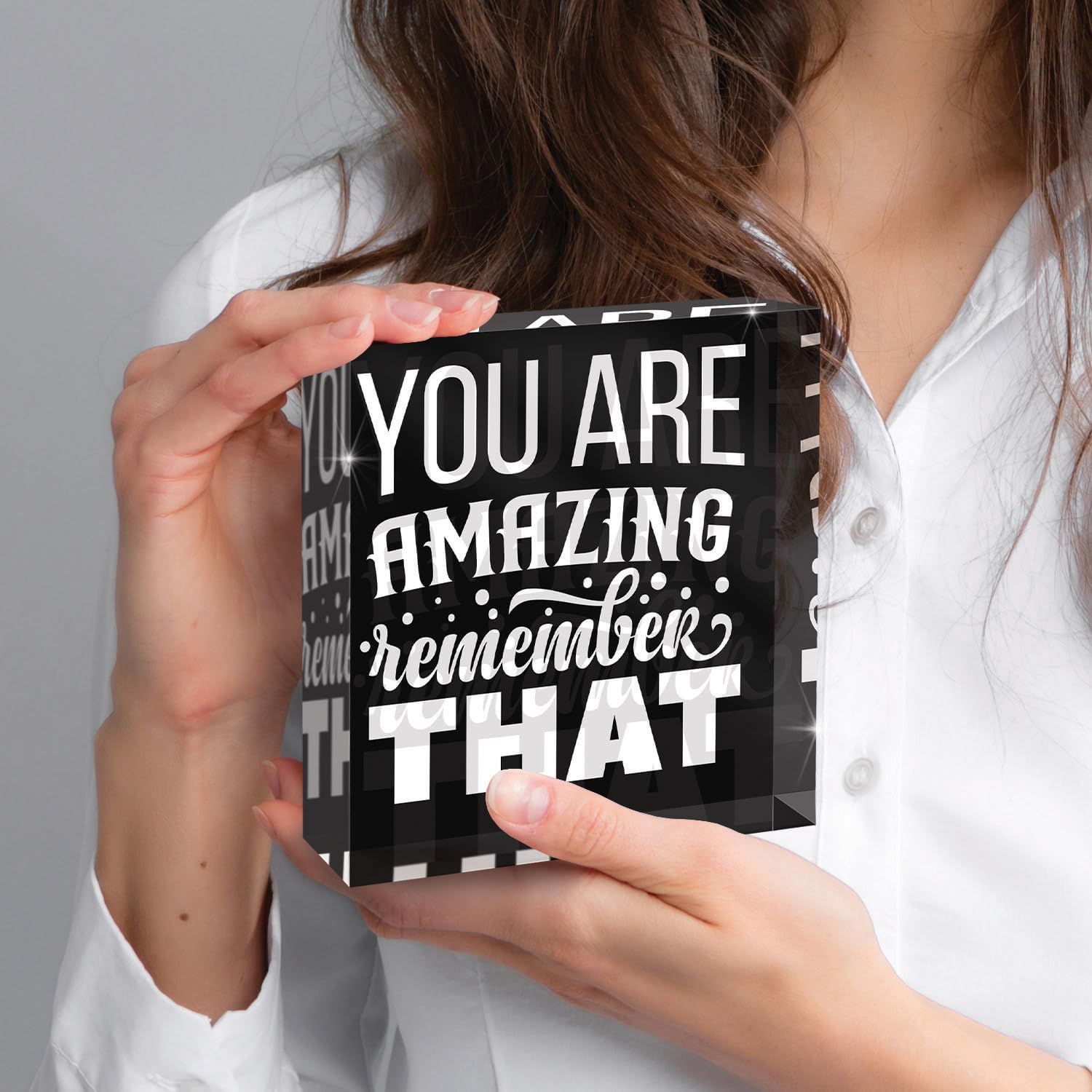 You are Amazing Remember That Sign for Home, Office, Shelf Acrylic Box Sign, 4x4 Made in the USA