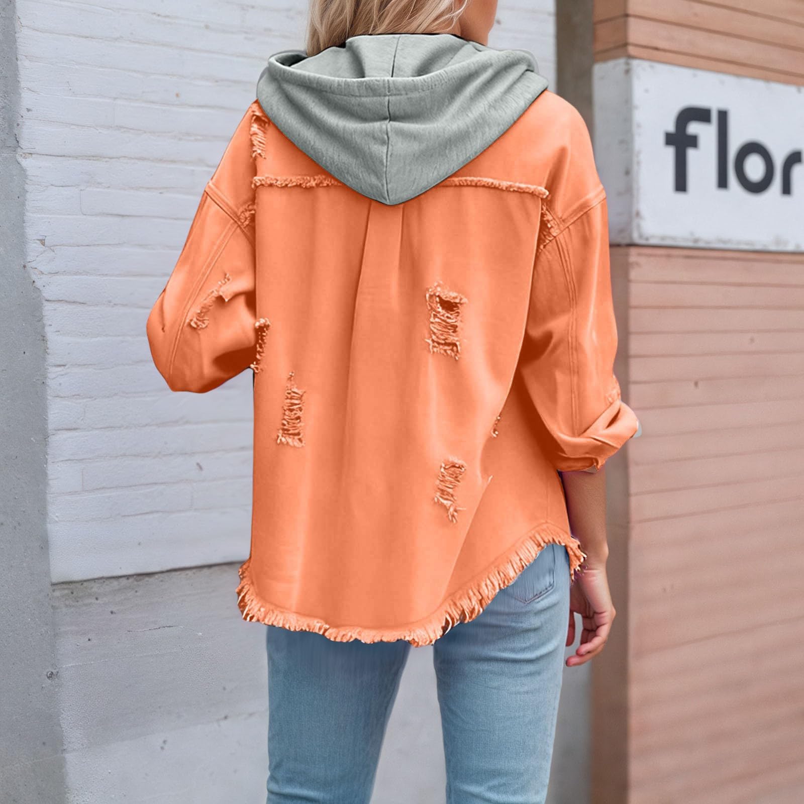 Jeans Jacken Für Damen Übergangsjacke Jeansjacke Alltag Shacket Leicht Wascheffekt Freizeitjacke Kurz Denimjacke Oversized Lange Ärmel Bomberjacke Basic Vintage