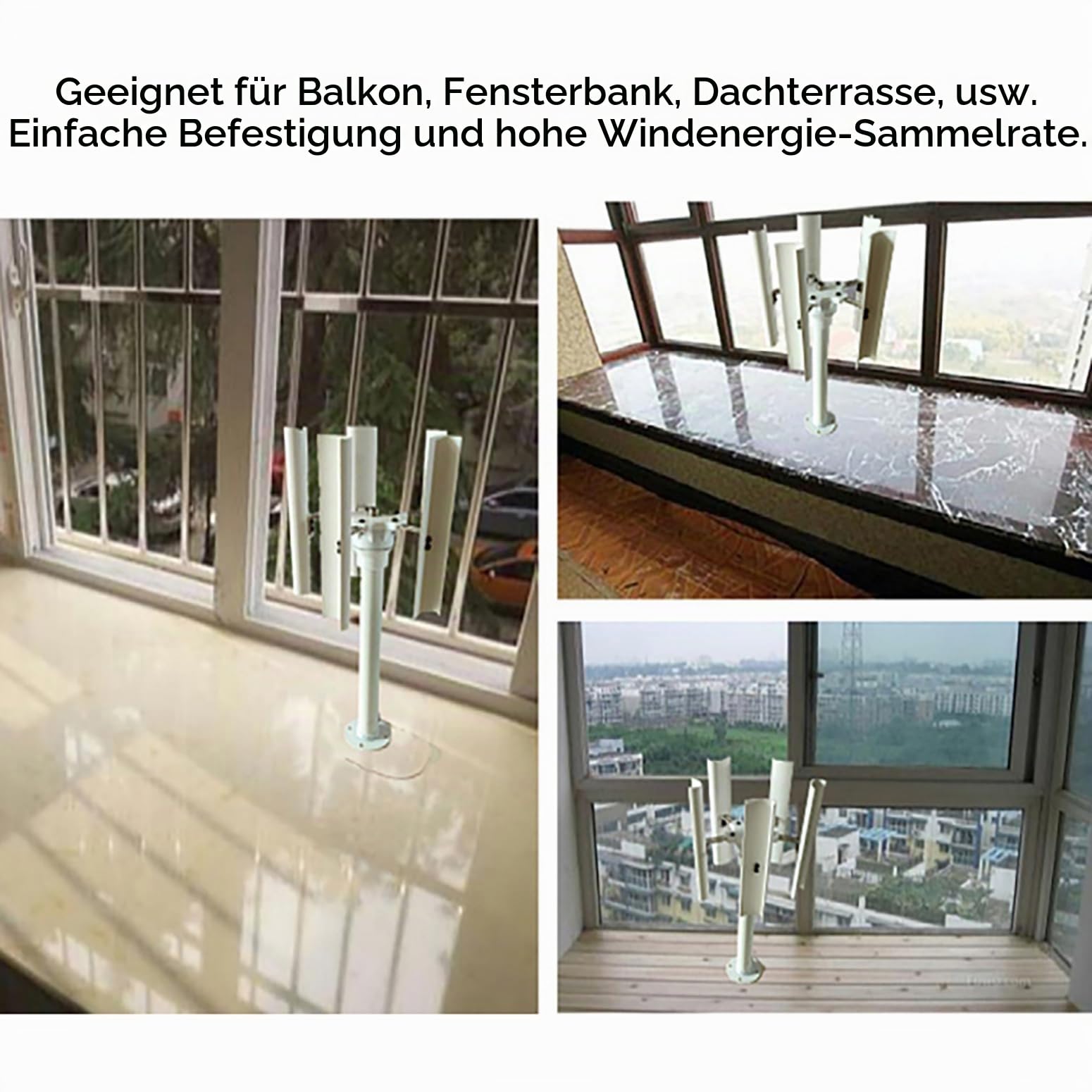 35W DIY Vertikaler 5-Blatt-Windgenerator-Modell 12V Dreiphasiger Bürstenloser Permanentmagnet-Generator, Reinkupferspule Windmühle Mit Niedriger Geschwindigkeit Für Außenbeleuchtung,Weiß