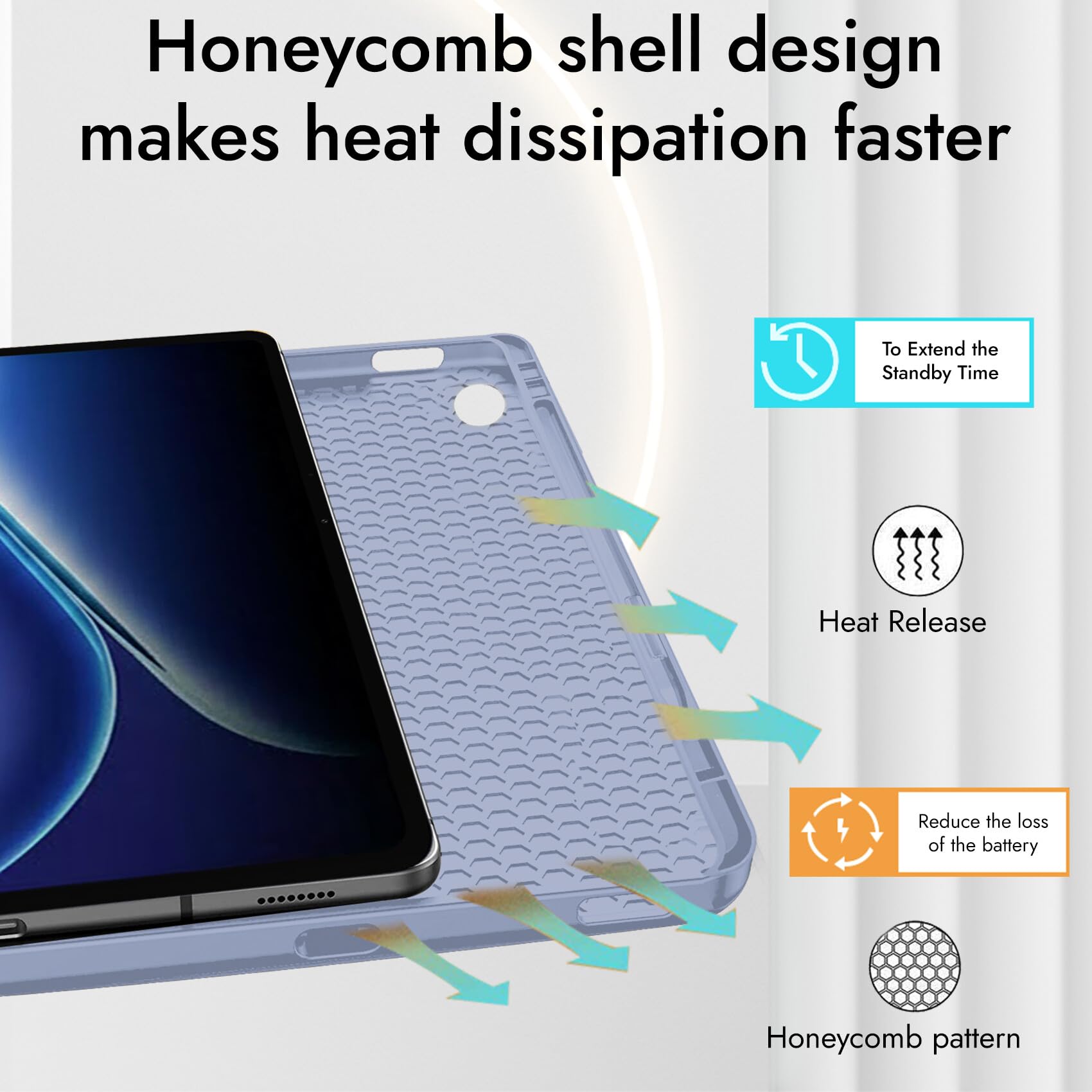 Robustrion Cover for OnePlus Pad Go 2 12.1 inch Cover Case with Pencil Holder, Trifold Cover Case for OnePlus Pad Go 2 Tablet Cover [Auto Sleep Wake Support] - Lavender — Amazon image 4
