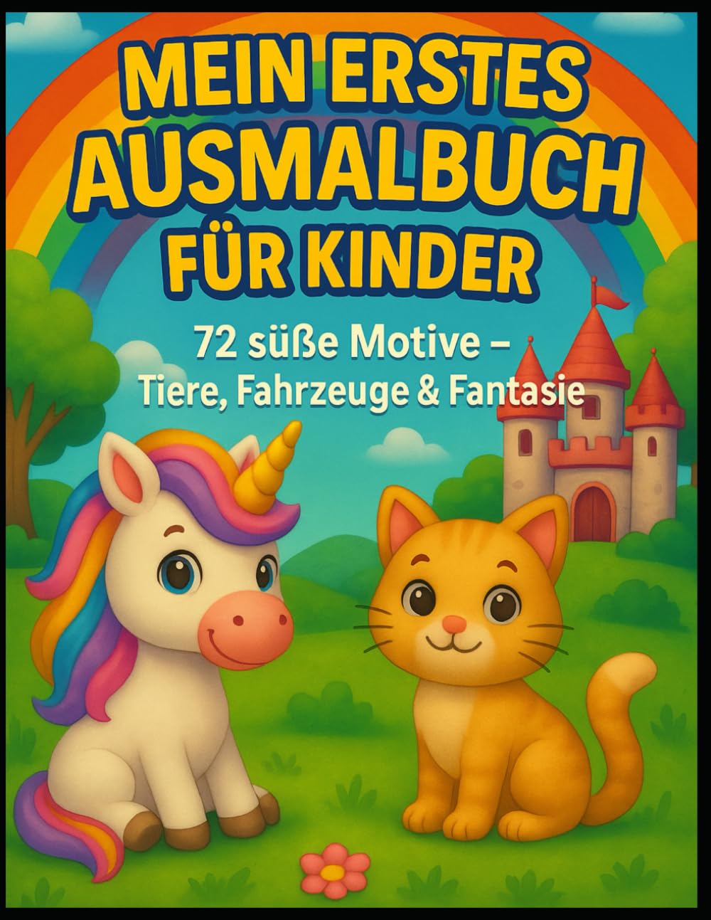 Mein erstes Ausmalbuch für Kinder: 72 süße Motive - Tiere, Fahrzeuge und Fantasie