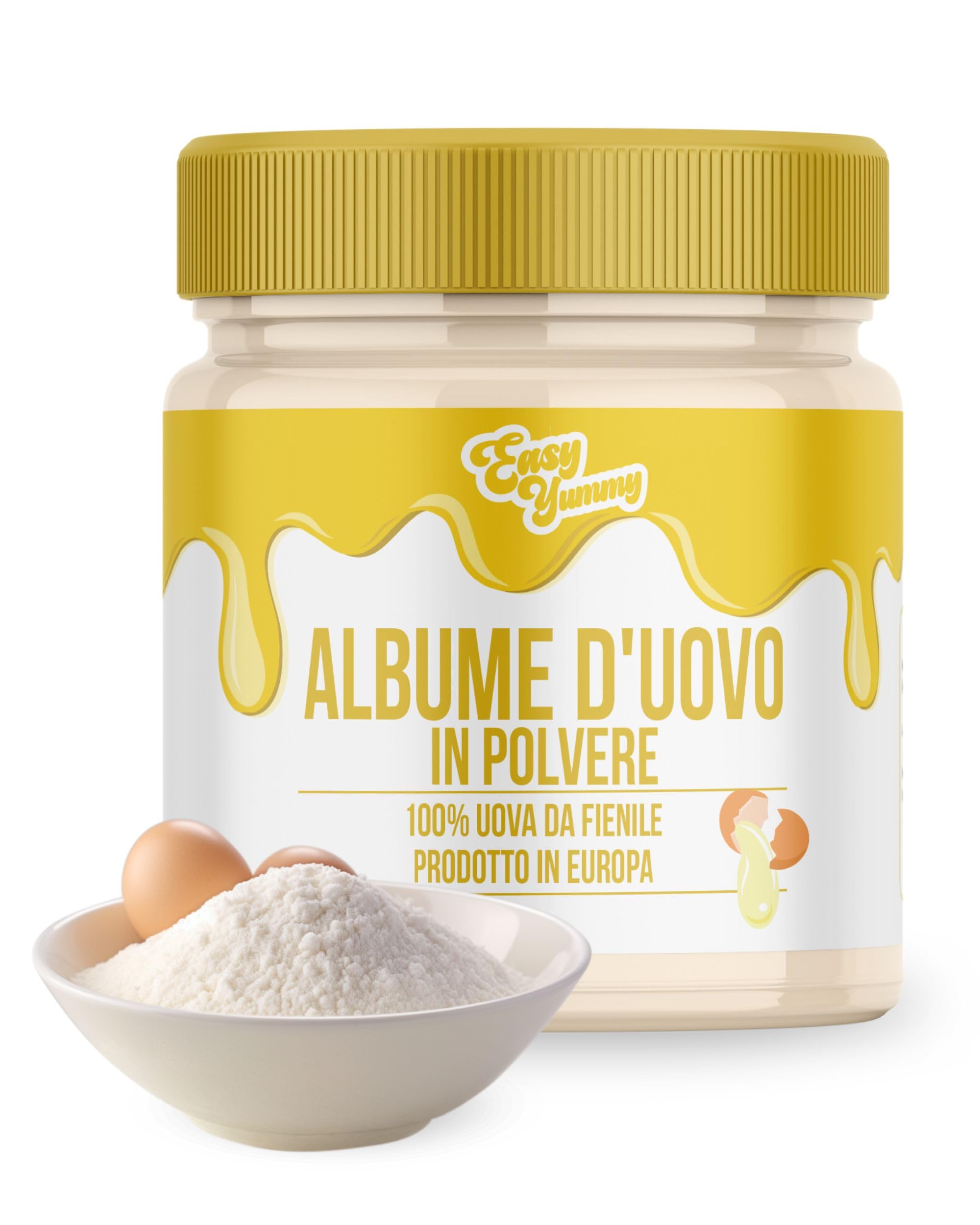 EASY YUMMY - Albume d'uovo in polvere per la cottura (500 g), 100% uova in polvere