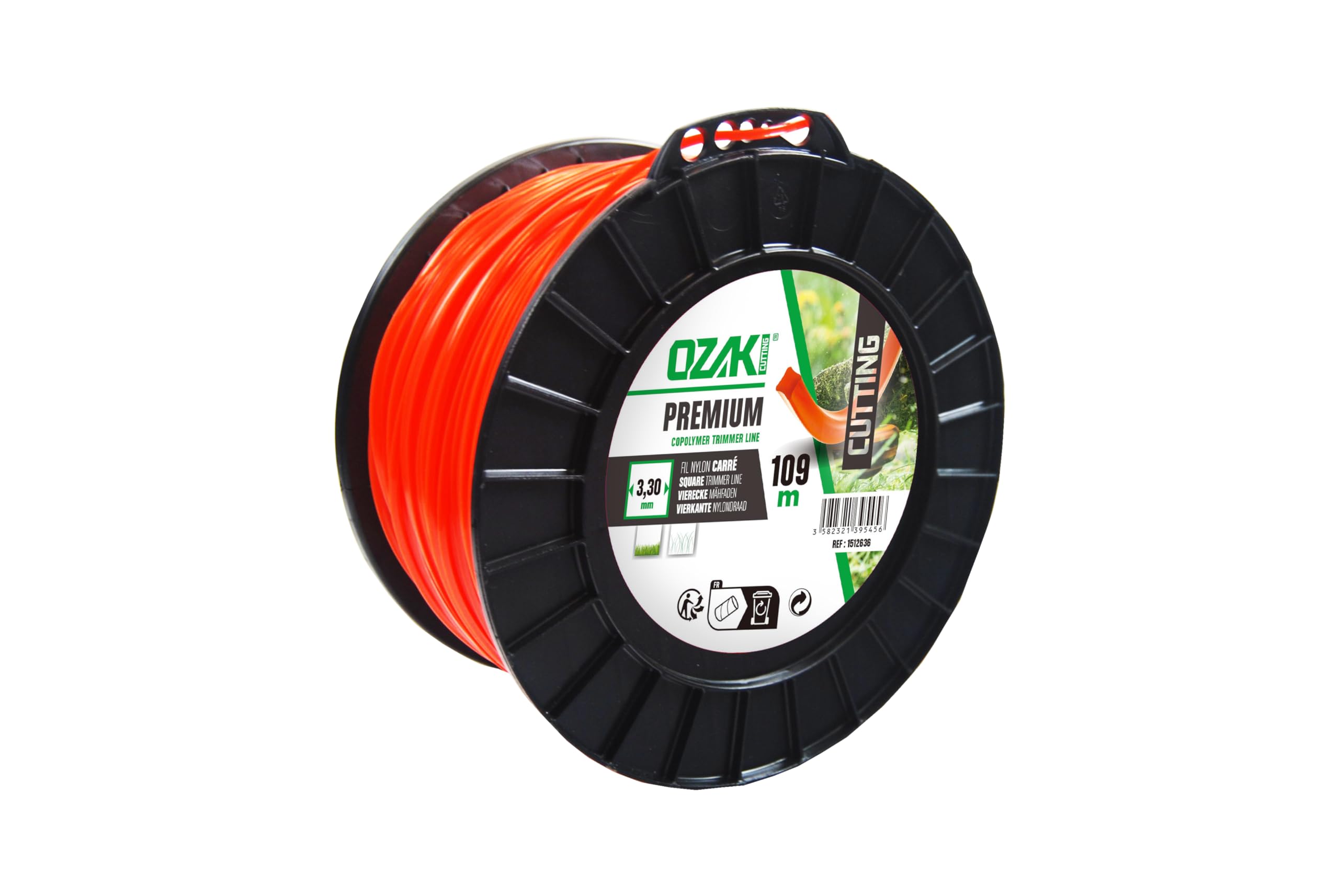 Greenstar 3909 Bobine fil nylon carré Prémium Line Ozaki 109 m, ø 3,30 mm