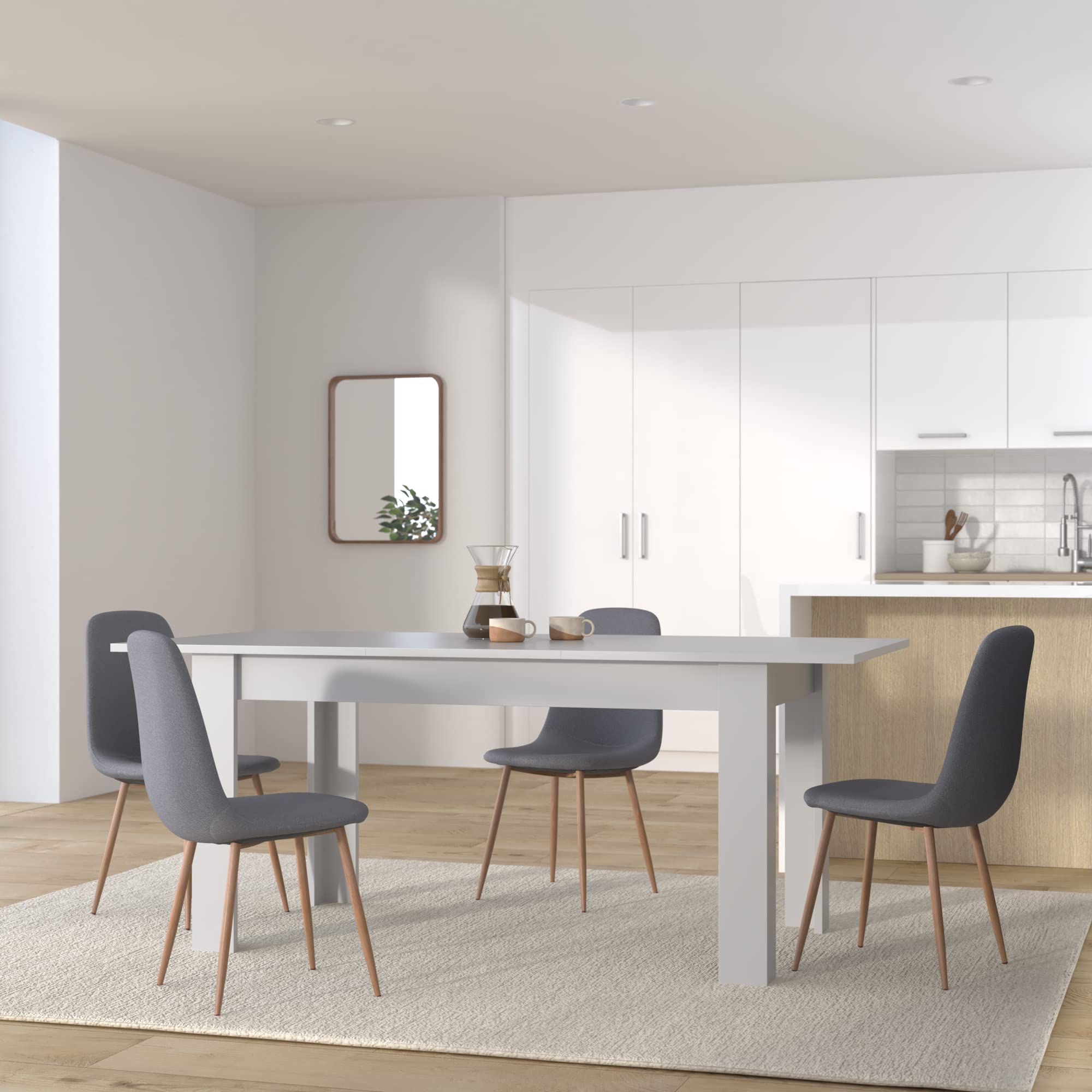 TemaHome Nice Tavolo da Pranzo, Particle Board, Bianco (Marble), 110 x 70 x 73.4 cm