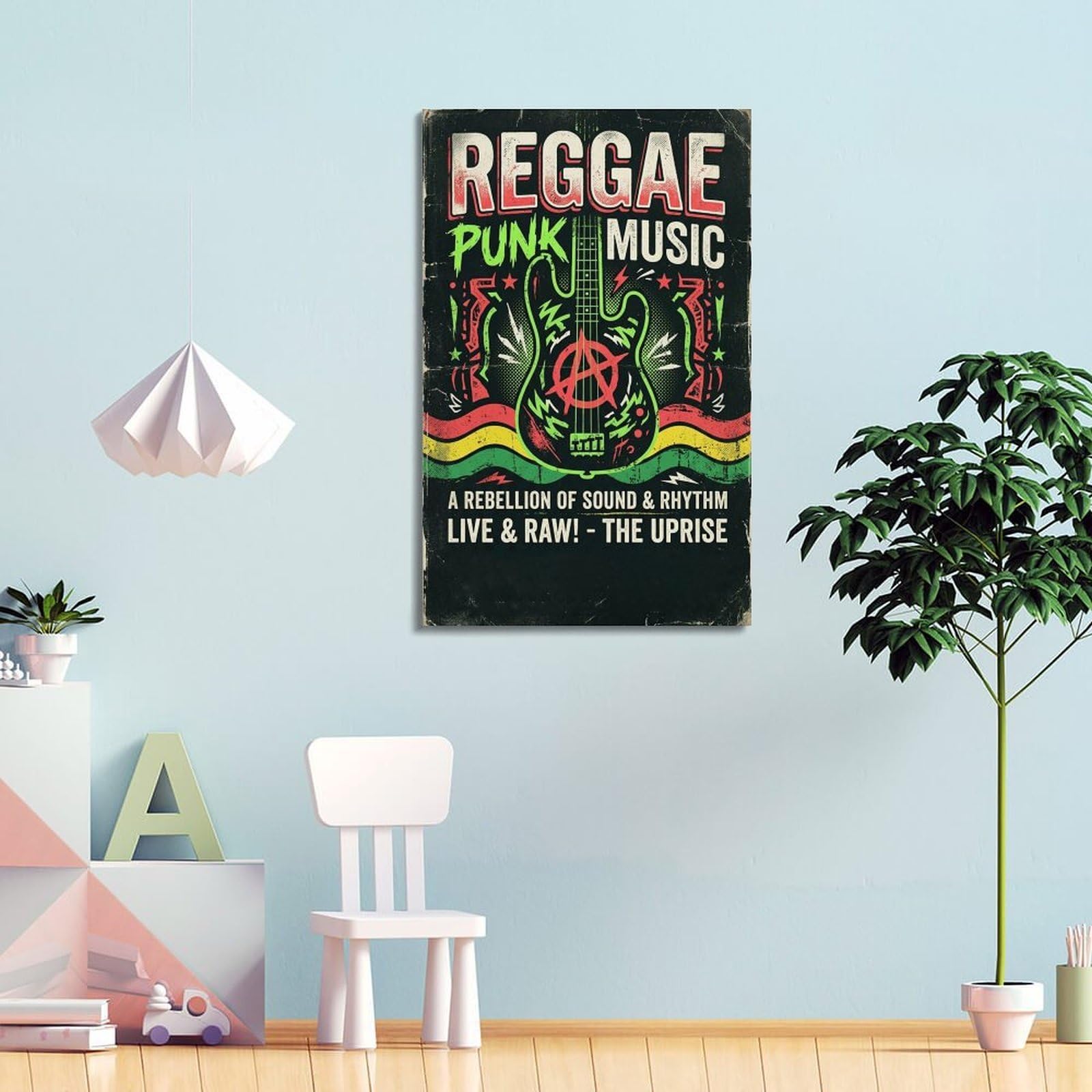 XKUGA Poster con stampa su tela retrò Punksteady Reggae Rebellion Sound Modern, decorazione artistica da parete ideale per la famiglia, la grotta degli uomini, la sala giochi, la camera da letto di