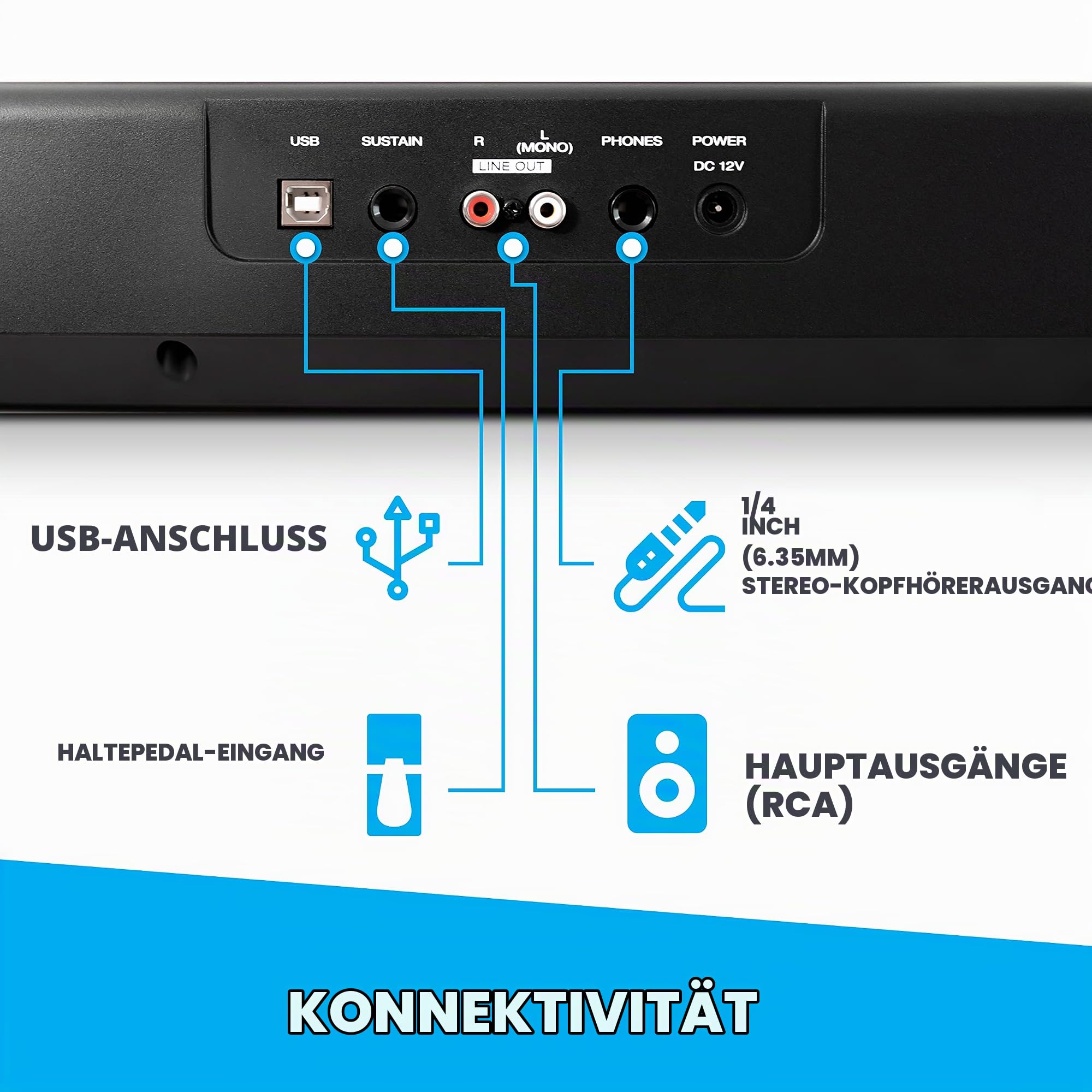 Alesis Recital - 88-Tasten Einsteiger Digital Piano Keyboard mit halbgewichteten Tasten & M-Audio SP-2 - Universal Sustain Pedal mit Piano Style Action, das ideale Zubehör für MIDI-Keyboards