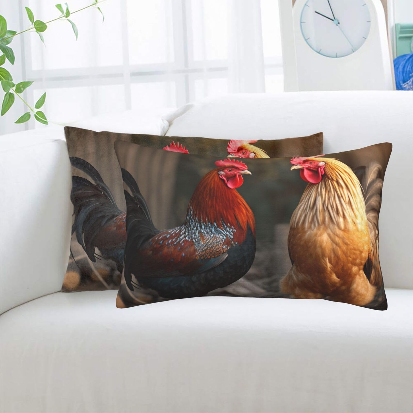 Housse de coussin 50,8x76,2 cm lot de 2 en tissu ultra doux avec fermeture éclair dissimulée