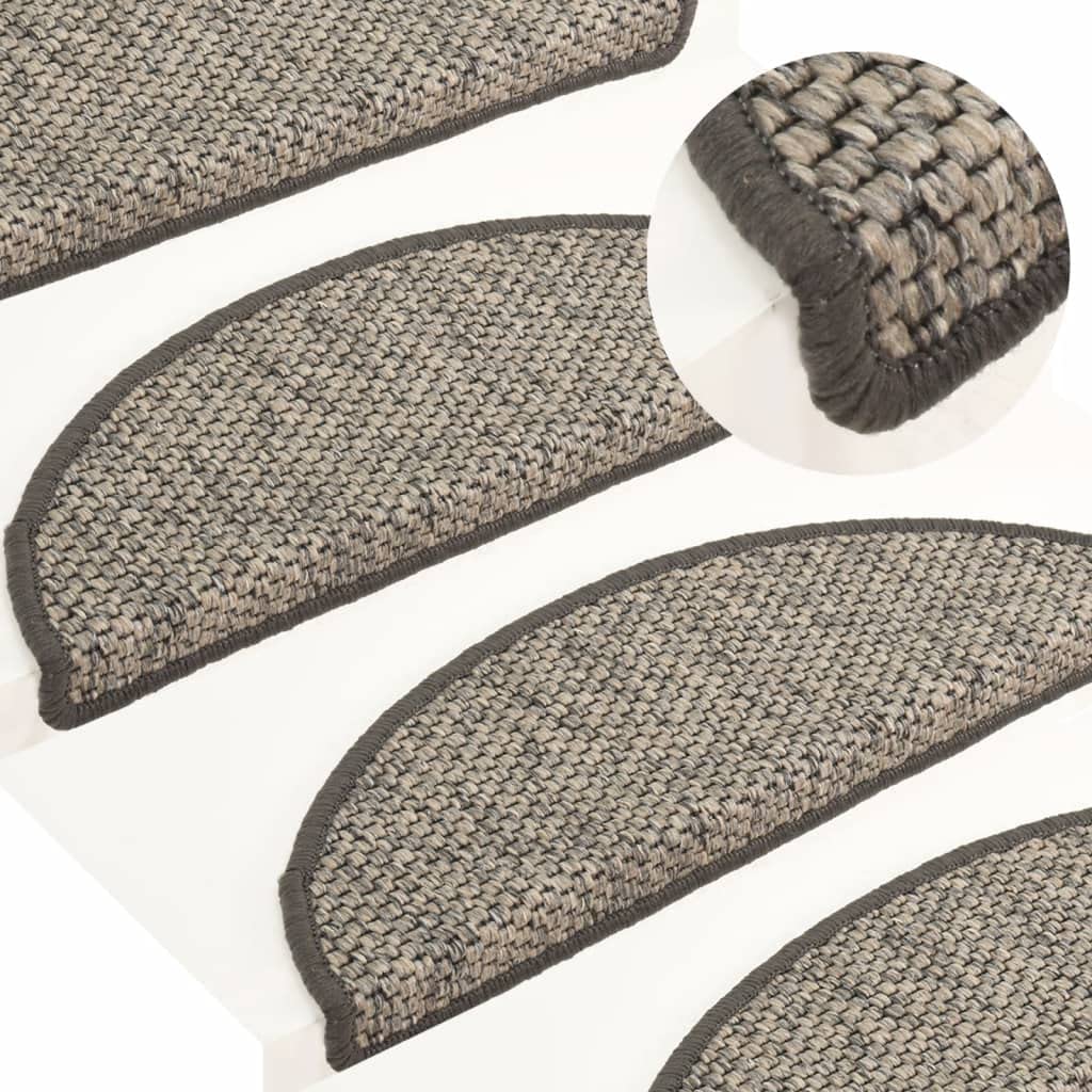 homiuse Treppenmatten Selbstklebend Sisal 15 STK. 65x25 cm Anthrazit Treppenstufen Matten Modern Stufenteppich Stufenmatten Innen Treppenstufen Schutz Treppenstufen Antirutsch Komfortabel & Warm
