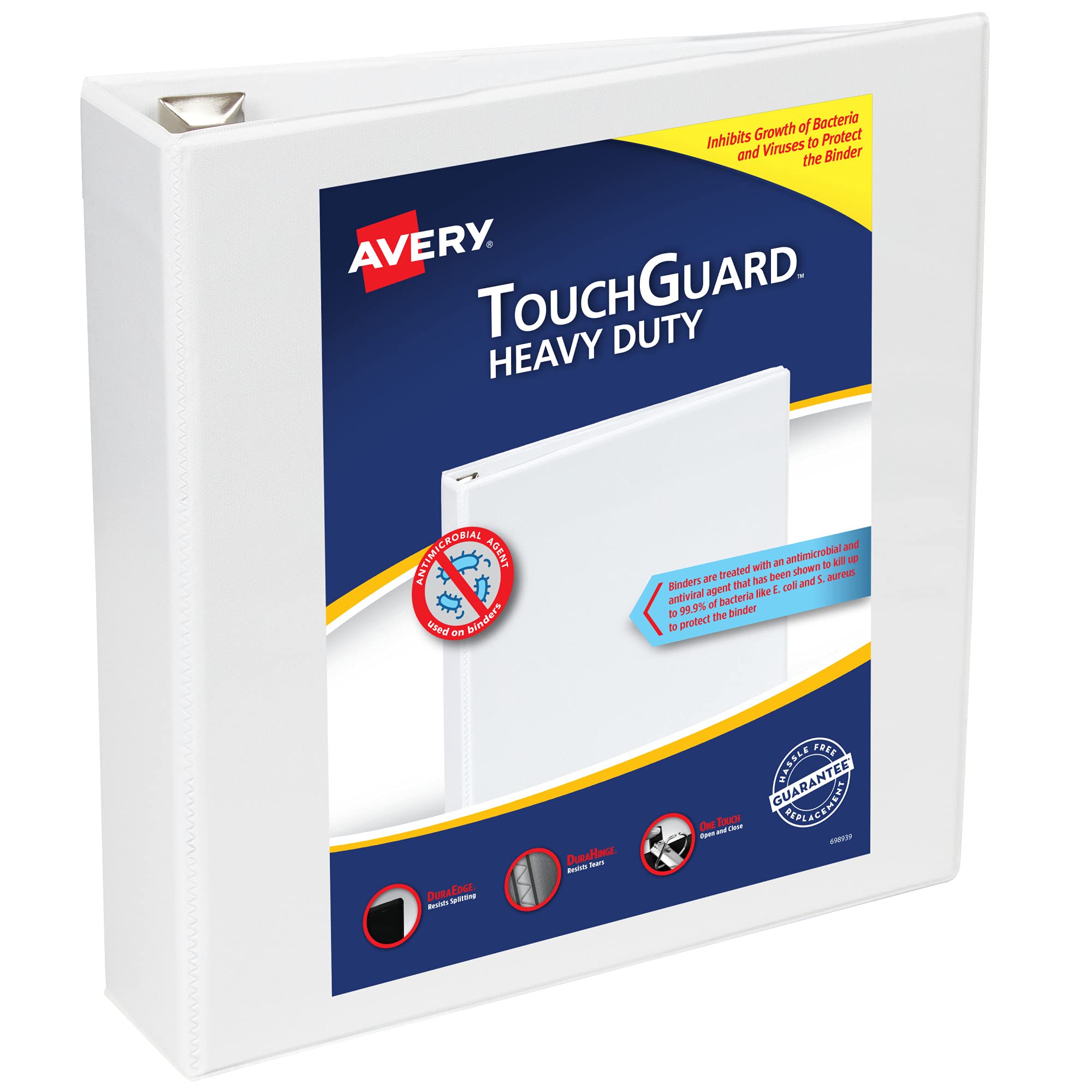Buy Avery TouchGuard Heavy Duty Clear View 3 Ring Binders, Antiviral