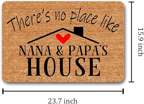 Miniatura 3 de Divertida alfombrilla de bienvenida personalizada con monograma con monograma «There No Place Like Nana & Papa's House» (23.7 x 15.6 pulgadas),