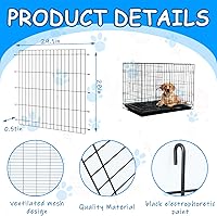 Vista 2 de Tandefio Paquete de 2 paneles divisores de jaulas para perros de 48 pulgadas, divisor ajustable de metal para perreras para perros grandes, medianos