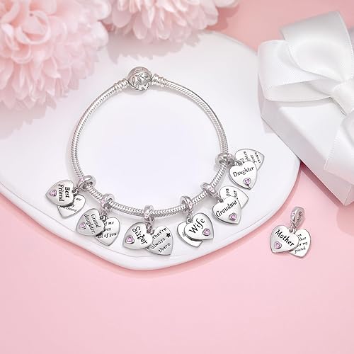 Miniatura 6 de DALARAN Abalorios colgantes de plata de ley 925 para madre, hija, hermana, collar