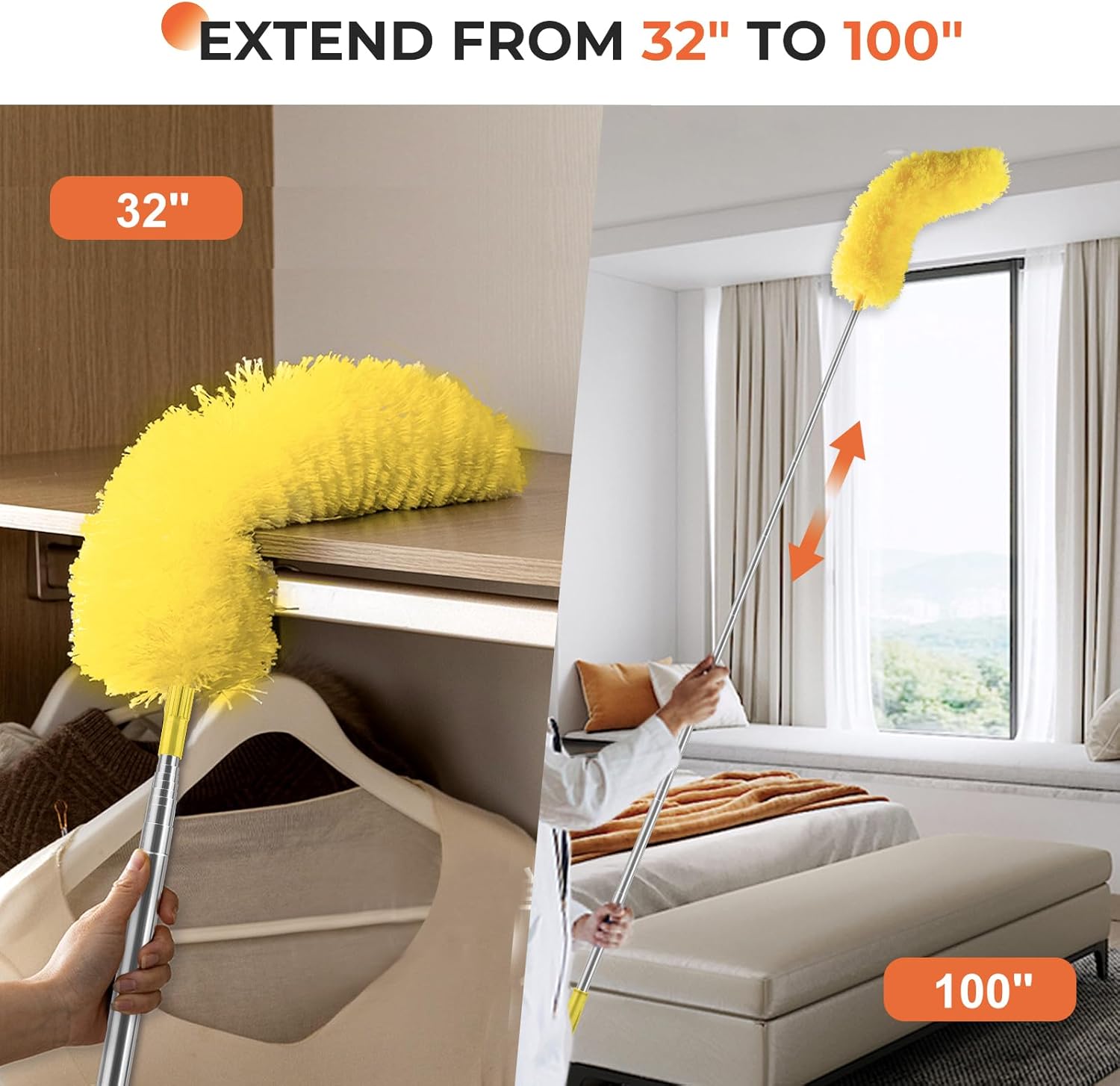 Dusters for Cleaning High Ceiling Fan, Microfiber Feather Duster