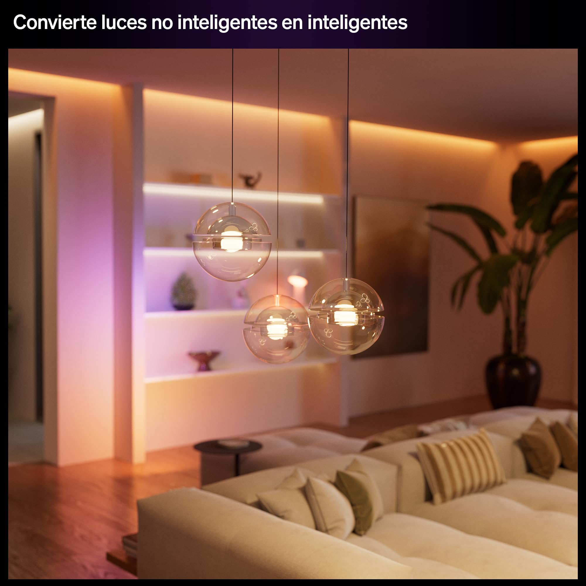 Philips Hue Interruptor On/Off con Cable, 1 Ud, 1 Canal, Convierte Luz no Inteligente en Inteligente, Temporizadores/Programas, Conexión Fiable, Aplicación, Voz, Apto Apple Home, Google Home, Alexa